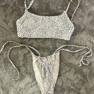 Xhilariation sexy spotted bikini top d/dd bottom medium